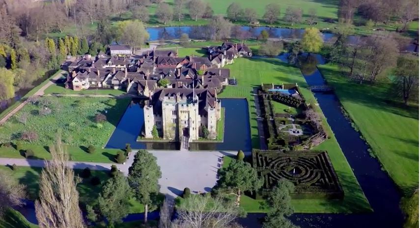 Hever Castle Aerial Drone Video