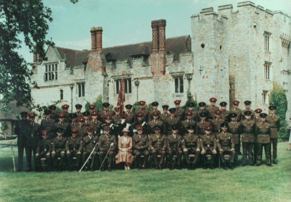 Kent and Sharpshooters Yeomanry Guard of Honour on the Occasion of HRH Princess Alexandra's visit to the Regimental Museum at Hever Castle Castle on 20th July 1985